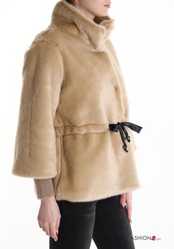 faux fur Jacket with drawstring - ph 3