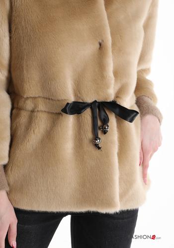 faux fur Jacket with drawstring - ph 4