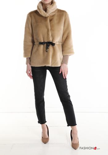 faux fur Jacket with drawstring - ph 5