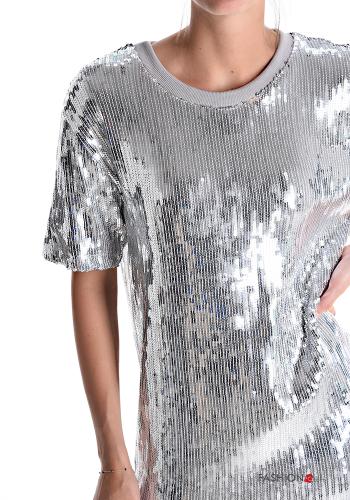 Abito in Cotone maniche corte con paillettes con frange - ph 4