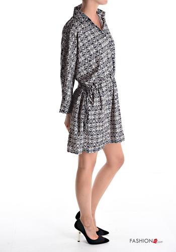 Vestido manga larga por la rodilla con botones con cordón - ph 3