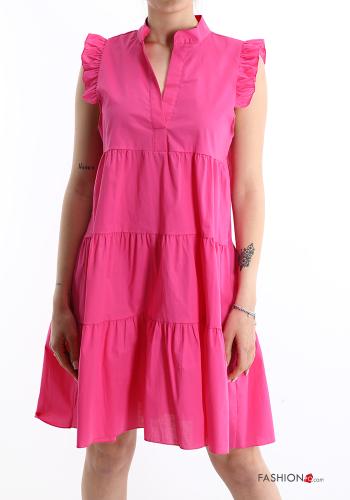 Vestido de Algodón con volantes con cuello en v - ph 1