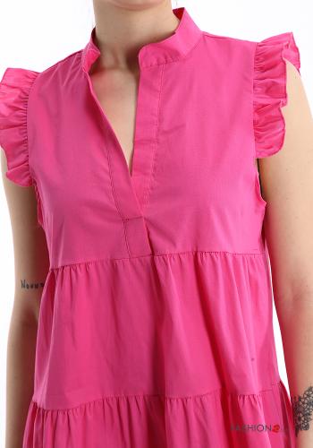 Vestido de Algodón con volantes con cuello en v - ph 4