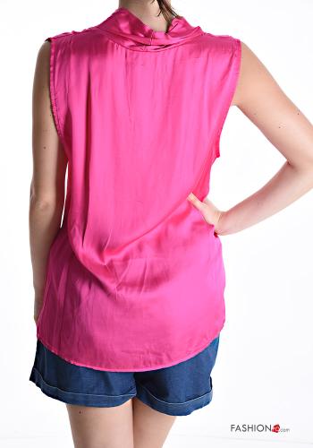 satin sleeveless Blouse with v-neck - ph 2