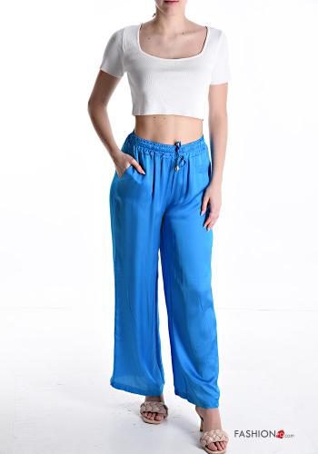 Pantalones satén con bolsillos con elástico - ph 5
