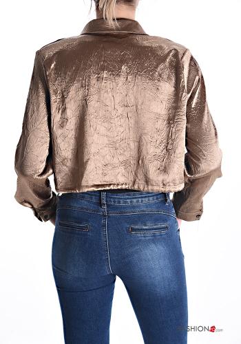 Satin kurz Hemd mit kordelzug - ph 2