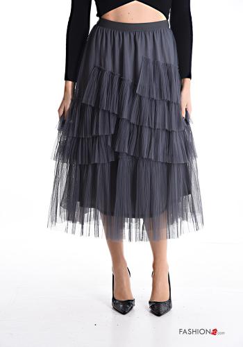 Gonna tulle midi con balze con elastico - ph 1