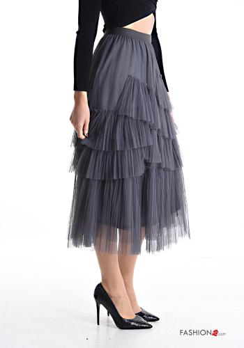 Gonna tulle midi con balze con elastico - ph 3