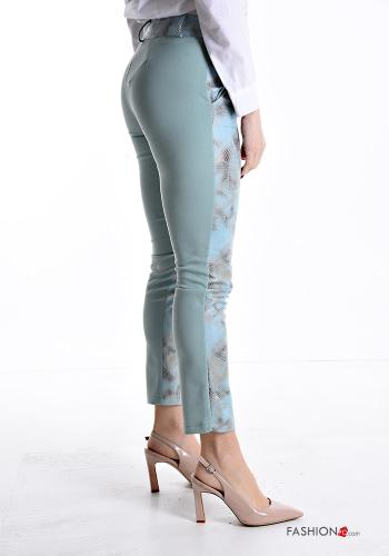 Snake print faux leather Chinos with pockets - ph 3