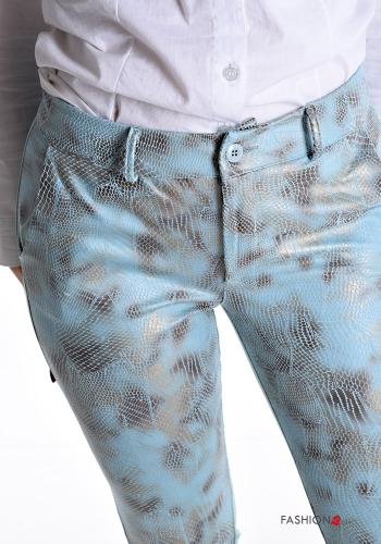 Snake print faux leather Chinos with pockets - ph 4