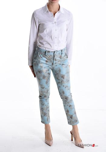 Snake print faux leather Chinos with pockets - ph 5