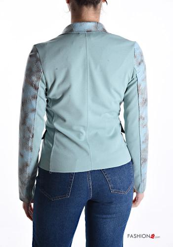 Snake print faux leather Blazer with buttons without lining - ph 2