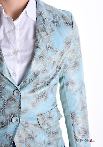 Snake print faux leather Blazer with buttons without lining - ph 4