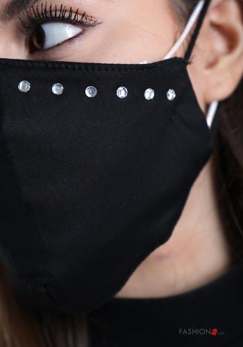 Mascherina in Cotone  con strass - ph 2