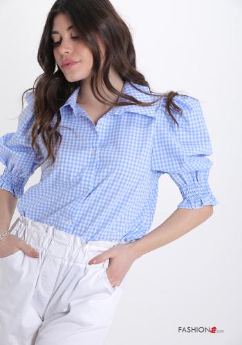 Camicia in Cotone Fantasia quadrettata vichy - ph 1