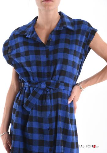Vichy Cotton Shirt dress with bow - ph 4