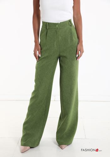 hoher Taille wide leg Hose mit Taschen - ph 1