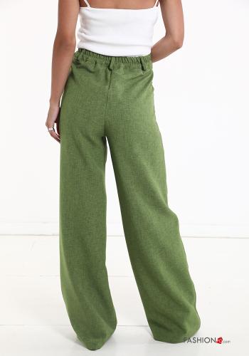 hoher Taille wide leg Hose mit Taschen - ph 2