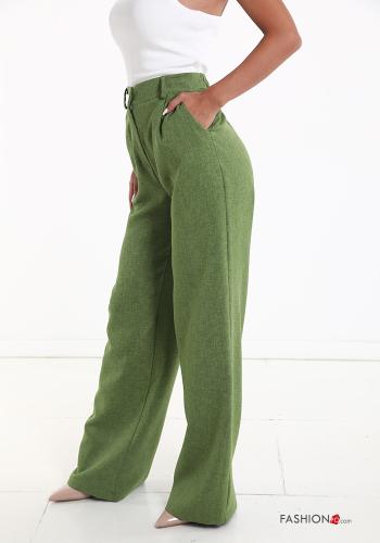 hoher Taille wide leg Hose mit Taschen - ph 3
