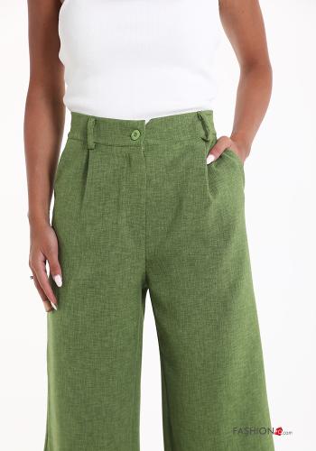 hoher Taille wide leg Hose mit Taschen - ph 4