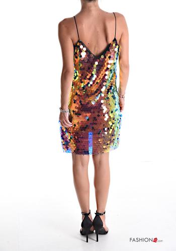 Vestido em Algodão sem mangas com lantejoulas gola V - ph 2