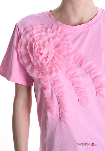 T-shirt in Cotone girocollo tulle maniche corte - ph 4