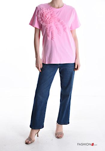 T-shirt in Cotone girocollo tulle maniche corte - ph 5