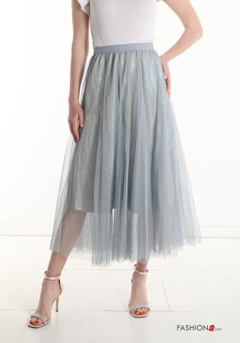 Gonna midi maniche in tulle con elastico - ph 1