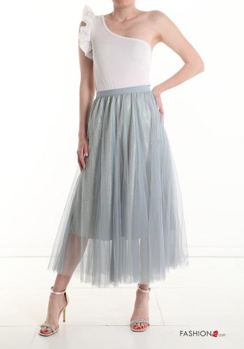 Gonna midi maniche in tulle con elastico - ph 5