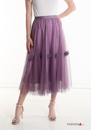 Jupe en Coton tulle mi-longue avec élastique - ph 1