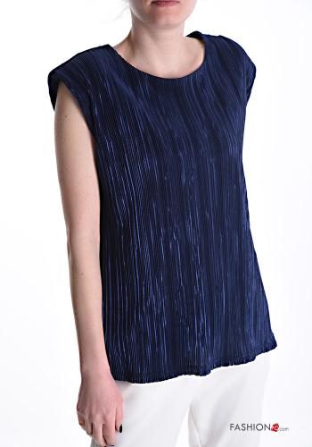 Lurex ärmellos Bluse mit schulterpolstern - ph 1