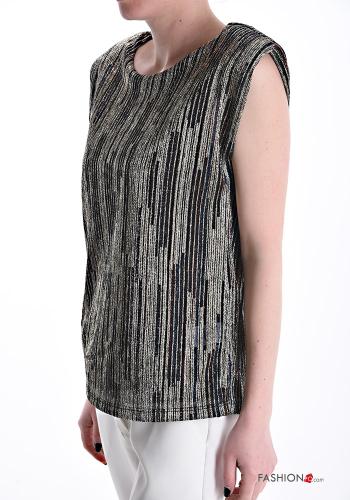 Blusa lurex sem mangas com ombreiras - ph 3