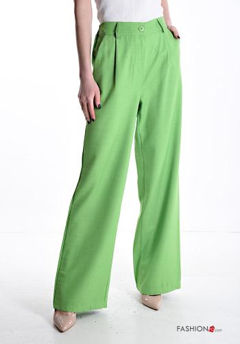 wide leg Trousers with pockets with elastic