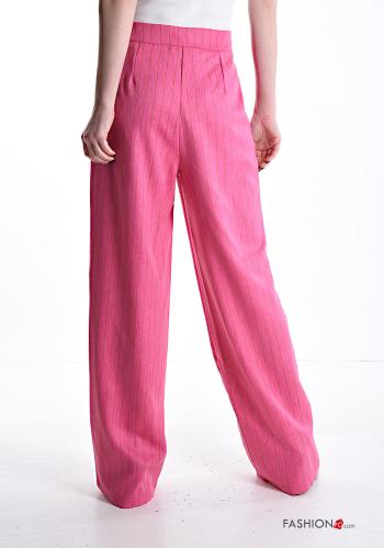Streifenmuster hoher Taille wide leg Chino mit Taschen - ph 2