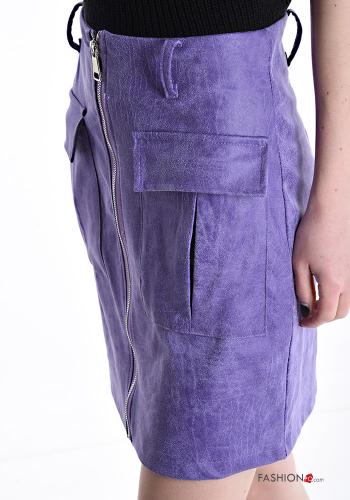 Gonna ecopelle con tasche con zip - ph 4
