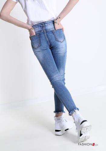 Jeans in Cotton  with pockets with studs with pearls - ph 2