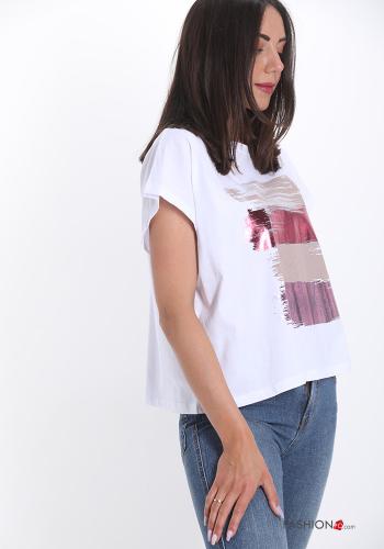 T-shirt en Coton Tissu imprimé - ph 3