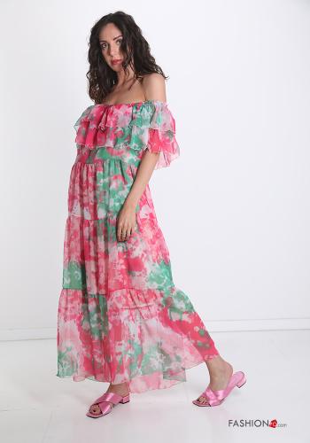 Abito in Cotone  con balze Fantasia colorata - ph 1
