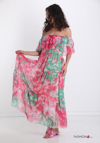Abito in Cotone  con balze Fantasia colorata - ph 3