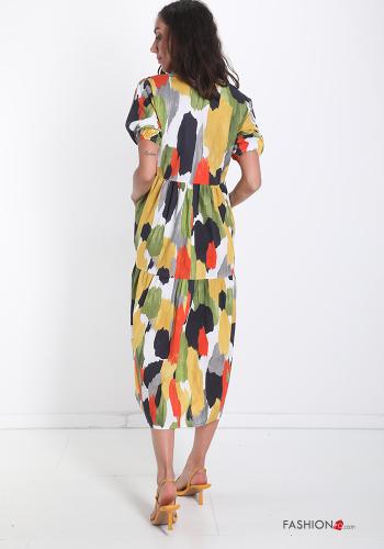 Robe en Coton  à volants avec poches Imprimé coloré - ph 2
