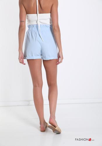 Pantaloncino Short in Lino  con tasche con fiocco - ph 2