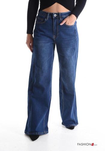 Vaqueros de Algodón wide leg con bolsillos con cremallera con botones - ph 1