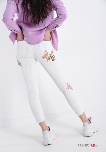 Jeans in Cotone Fantasia ricamata - ph 2