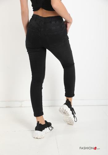 Jeans aus Baumwolle mit Taschen mit Schleife - ph 2