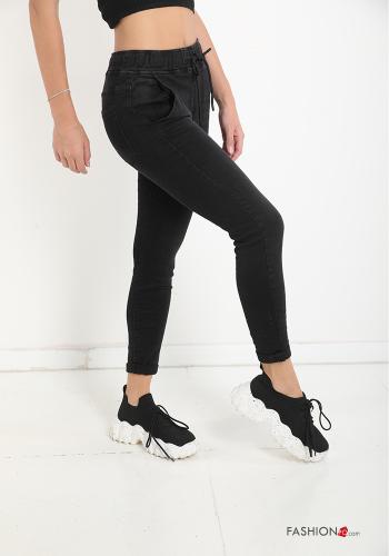 Jeans aus Baumwolle mit Taschen mit Schleife - ph 3