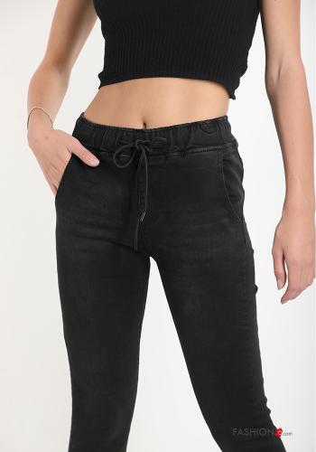 Jeans aus Baumwolle mit Taschen mit Schleife - ph 4