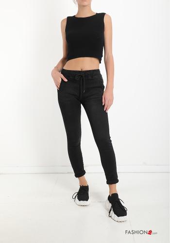 Jeans aus Baumwolle mit Taschen mit Schleife - ph 5