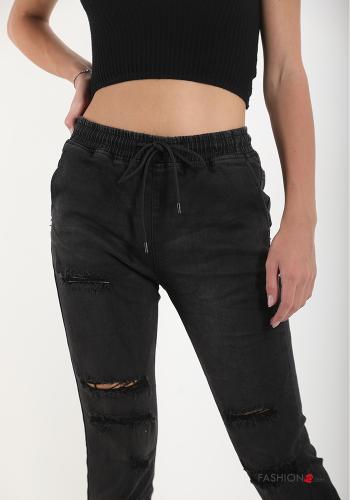 Hose aus Baumwolle mit Taschen mit Schleife - ph 4