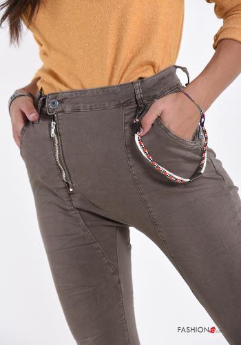 Hose aus Baumwolle mit Taschen mit Reißverschluss - ph 4