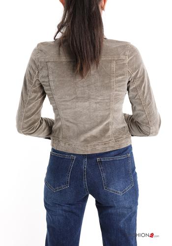 Velvet Cotton Jacket with buttons with pockets - ph 2